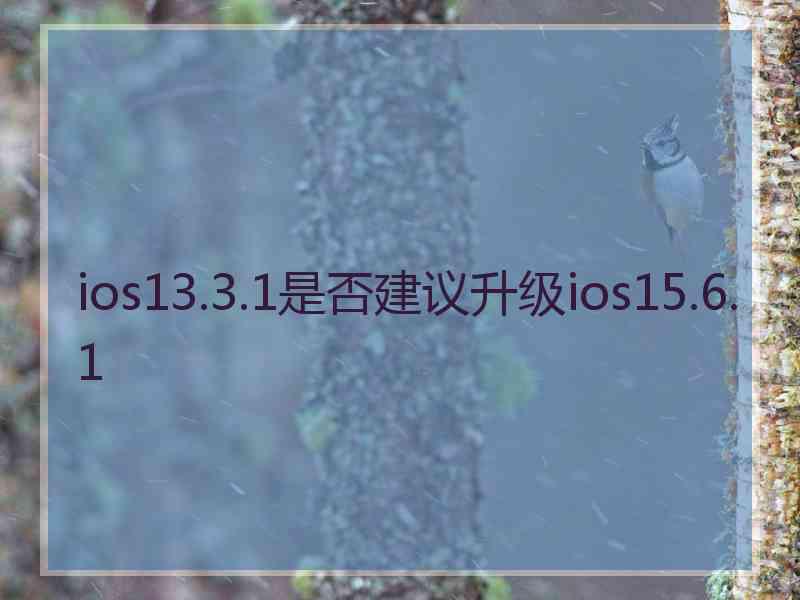 ios13.3.1是否建议升级ios15.6.1