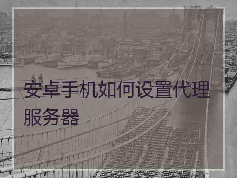 安卓手机如何设置代理服务器