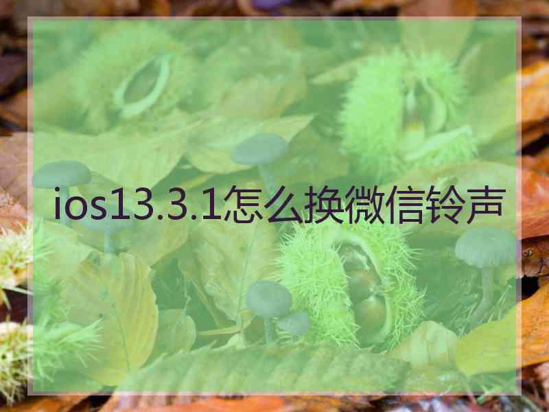 ios13.3.1怎么换微信铃声