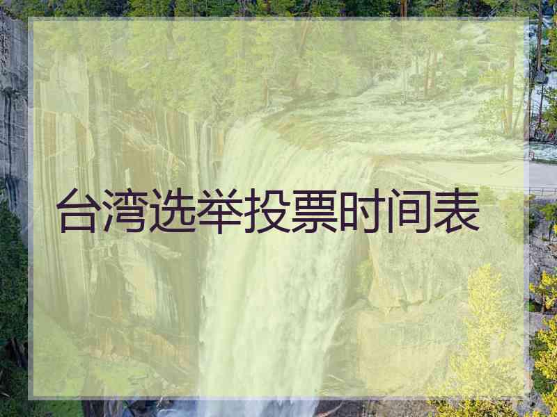 台湾选举投票时间表