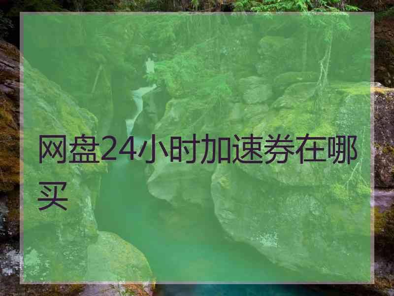 网盘24小时加速券在哪买