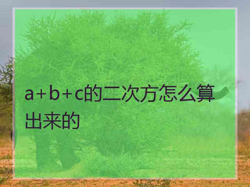 a+b+c的二次方怎么算出来的