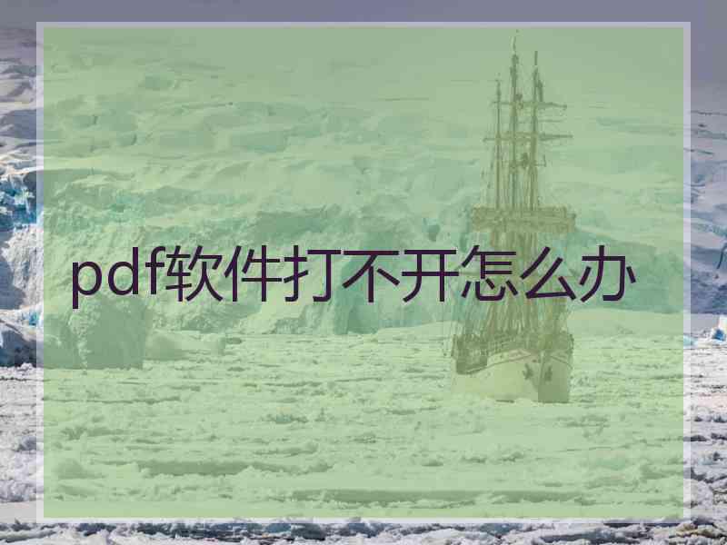 pdf软件打不开怎么办