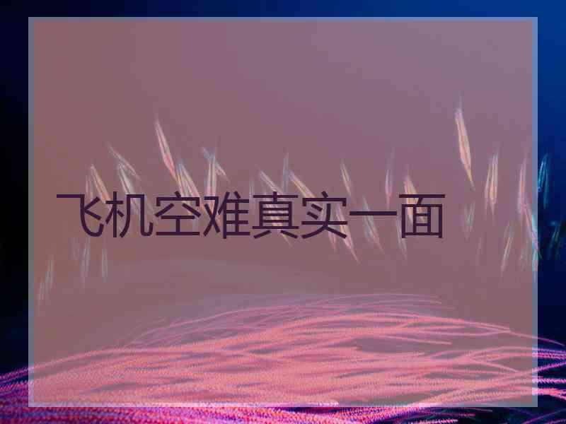 飞机空难真实一面