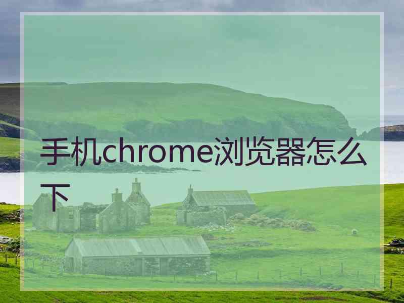 手机chrome浏览器怎么下