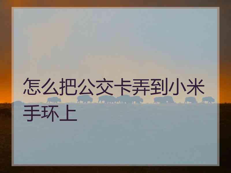 怎么把公交卡弄到小米手环上