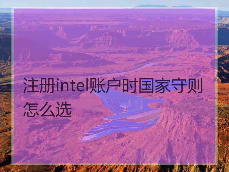 注册intel账户时国家守则怎么选