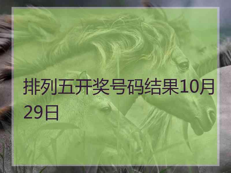 排列五开奖号码结果10月29日
