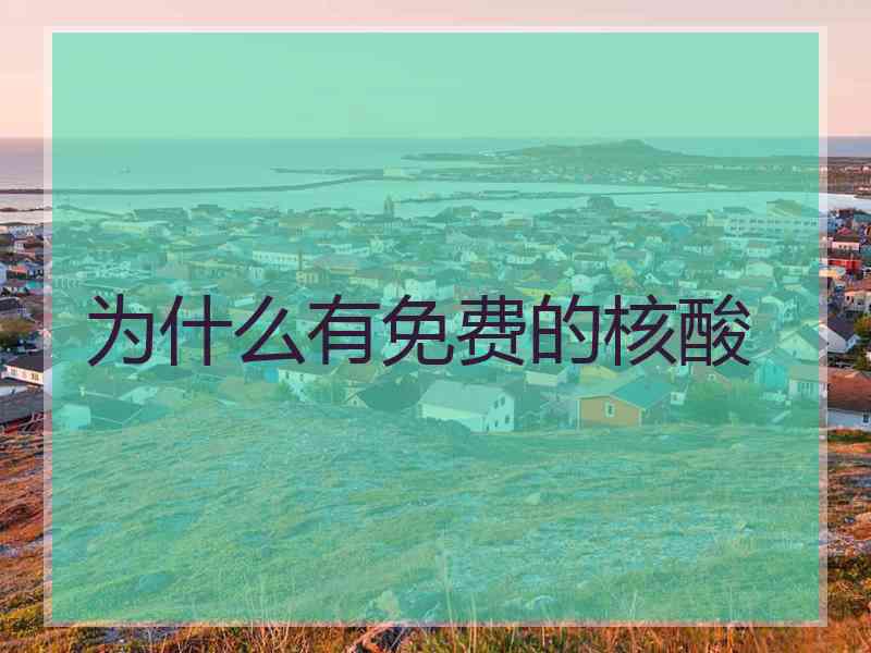 为什么有免费的核酸