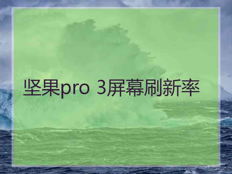坚果pro 3屏幕刷新率