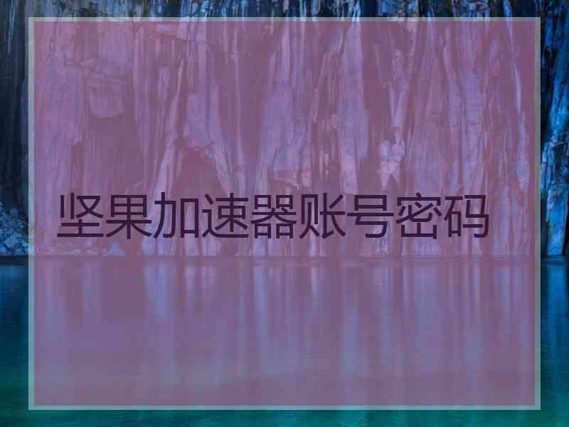 坚果加速器账号密码