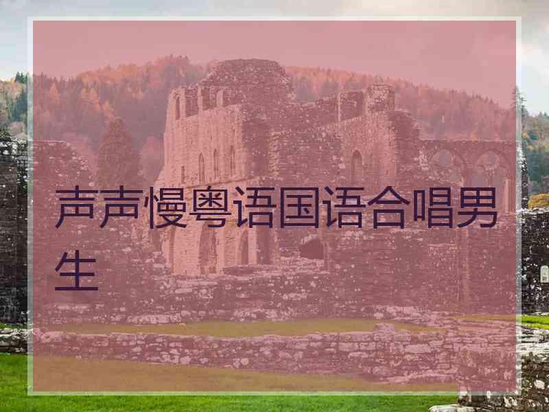 声声慢粤语国语合唱男生