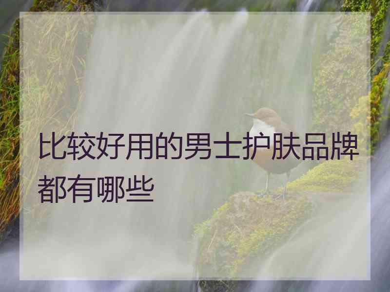比较好用的男士护肤品牌都有哪些