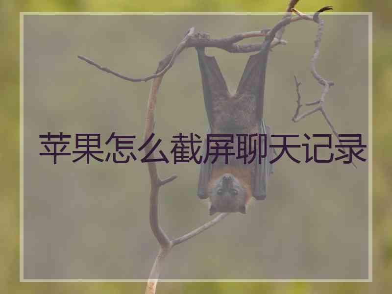 苹果怎么截屏聊天记录