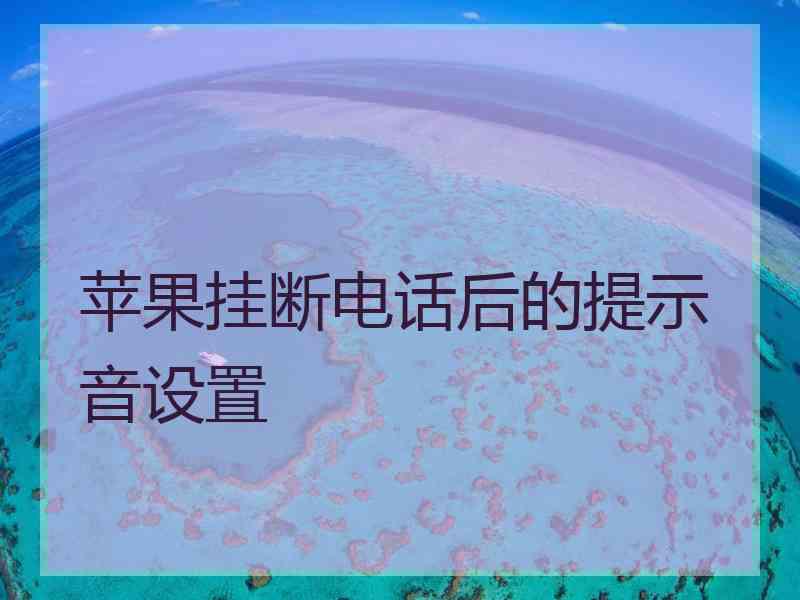 苹果挂断电话后的提示音设置
