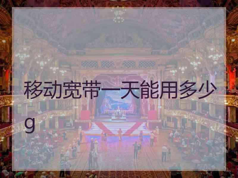 移动宽带一天能用多少g