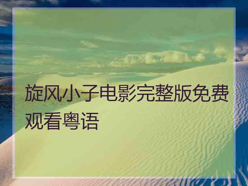 旋风小子电影完整版免费观看粤语