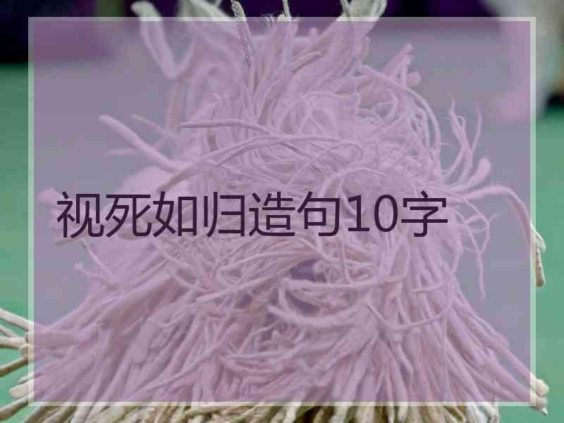 视死如归造句10字