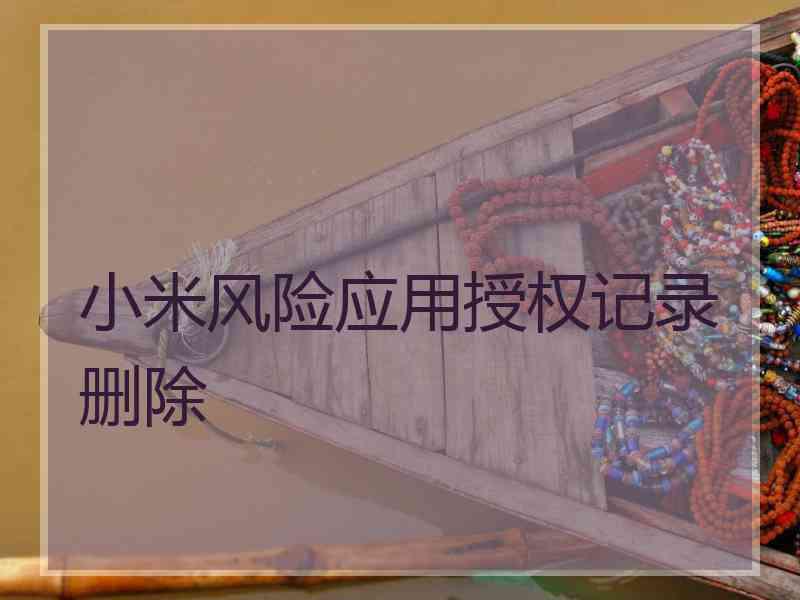 小米风险应用授权记录删除