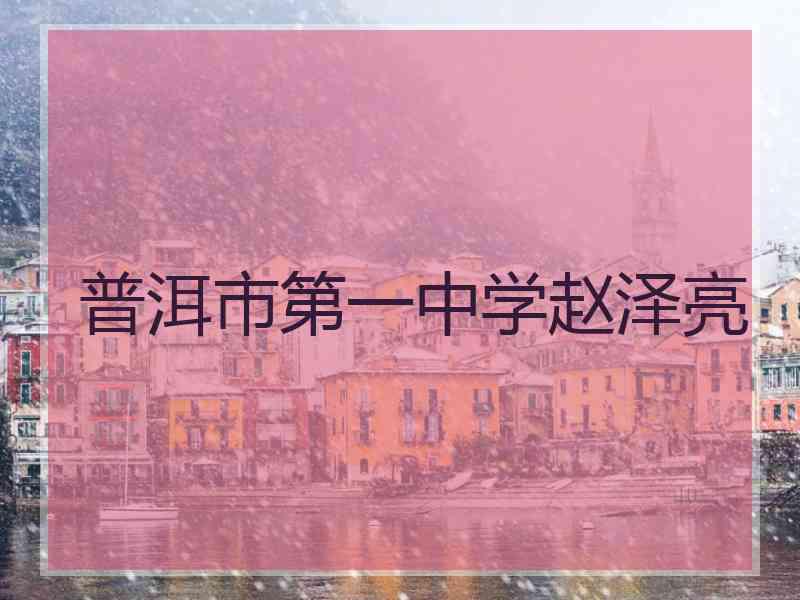 普洱市第一中学赵泽亮